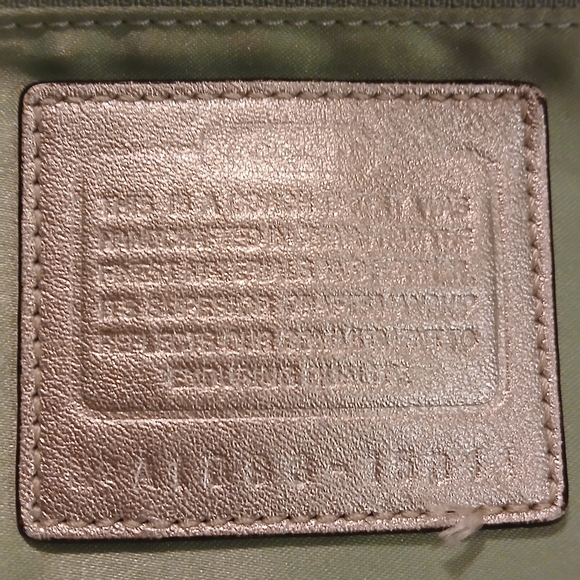 Coach Julia Perry Op Art Tote Ivory Shimmer Canvas Metallic Leather Bag EUC Rare - Picture 4 of 14